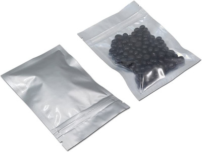 100 Pcs Mylar Bag Food Storage Zipper Lock Matte Foil Airtight Bags with Front W