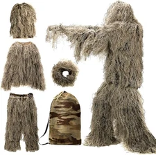 	5 in 1 Ghillie Suit 3D Camouflage Hunting Apparel for Kids	