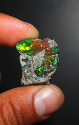 27,65 Ct Opal Rough Natural Black Ethiopian Welo Fire Large Raw Black Opal Stone
