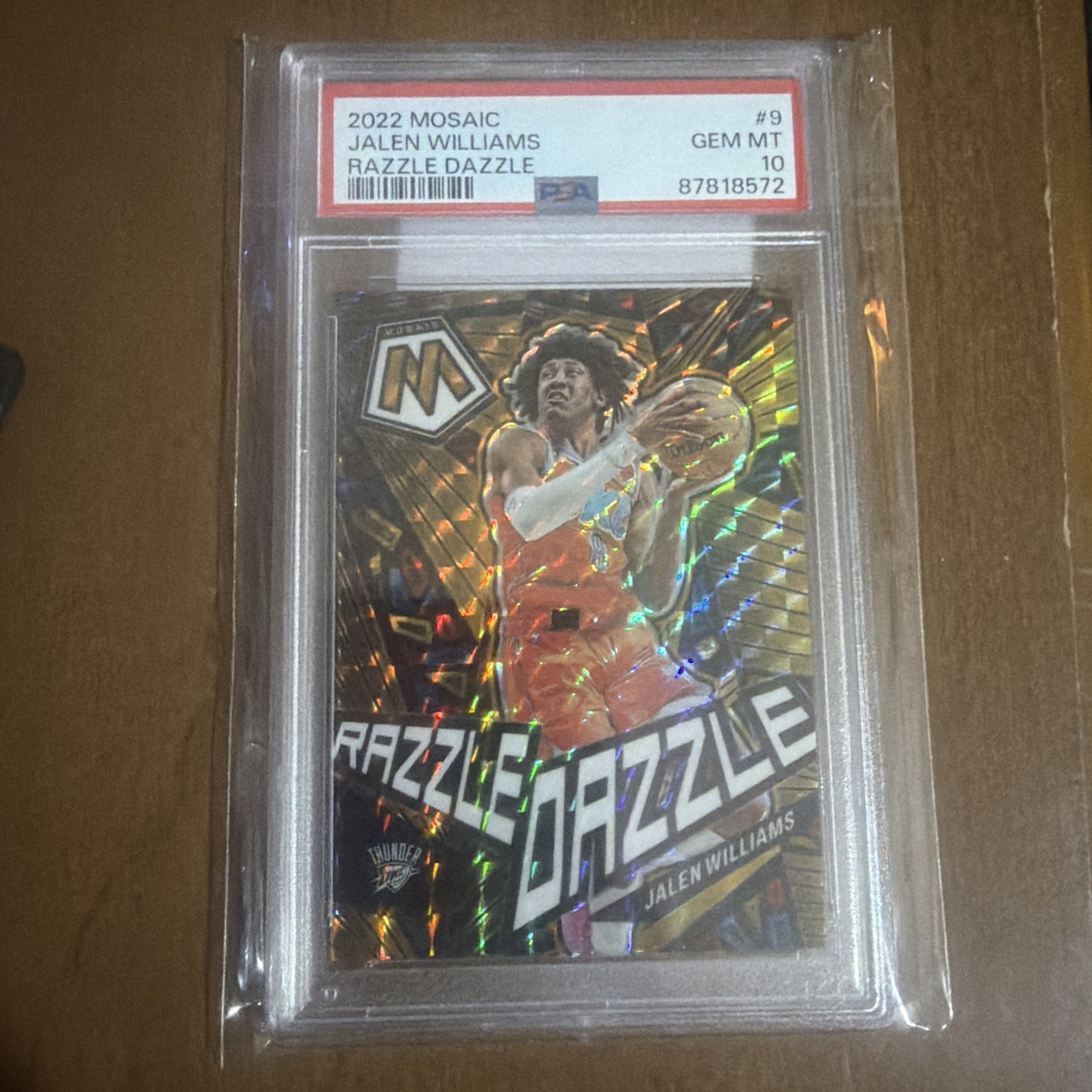🔥PSA 10🔥2022 Panini Mosaic Razzle Dazzle Jalen Williams #9 OKC Thunder RC SSP