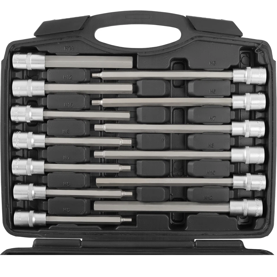 TECPO INNENSECHSKANT STECKSCHLÜSSEL SATZ 1/2 SECHSKANT NÜSSE FÜR INBUS SCHRAUBEN - Bild 4 von 4