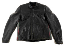 Vintage Yamaha Leather Black Padded Racing Motorcycle Biker Jacket Men Size 46**