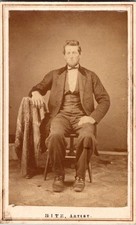 Handsome Bearded Man, Nice Suit, ca 1860s, CDV Photo #4444