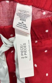 Victoria's Secret Women's Lipstick Red Pin Dot Pajama Set - Size M NWT