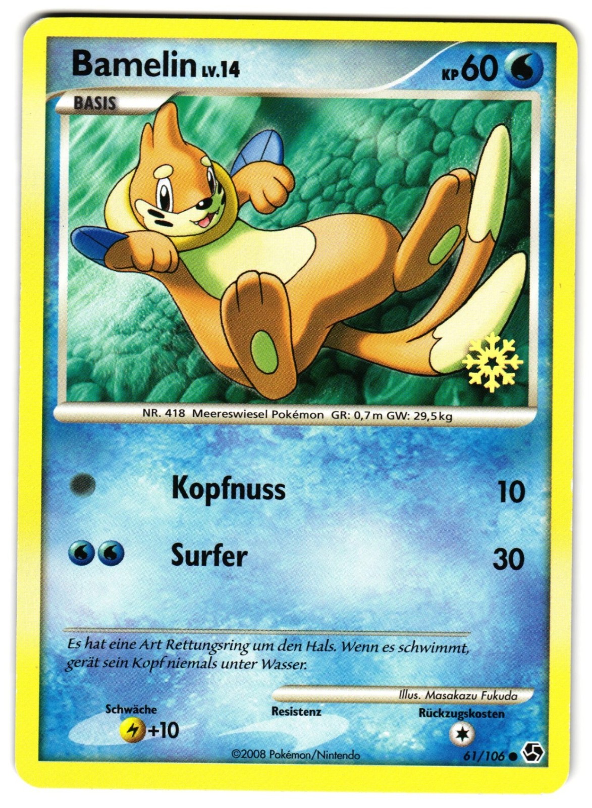 BUIZEL BAMELIN 61/106 - LP - SNOWFLAKE ADVENT CALENDER PROMO GERMAN POKEMON