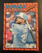 2026 Topps Heritage #365 Kyle Isbel 1977 Color Of The Year Orange 18/77 Royals