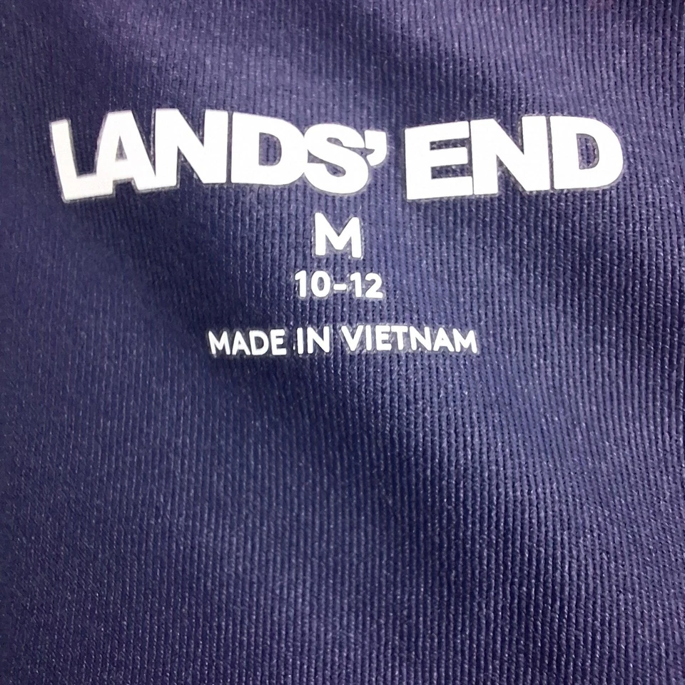 Camisa Lands End para mujer mediana manga larga elástica cuello redondo capas top Foto 3 de 4