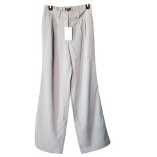 Quince Women’s 6 Stretch Crepe Pleated Wide Leg Pants 28x30" Costal Gray NWT