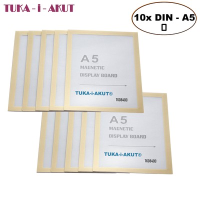 10er A5 Info-Rahmen Selbstklebend, Magnetverschluss Klapp Plakatrahmen TKD8400 G