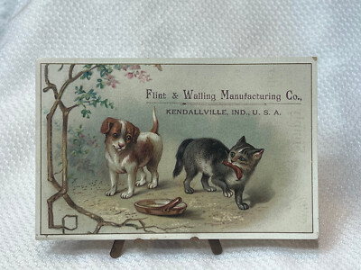 Antique Victorian Trade Card Flint & Walling Windmill And Pump Mfg. Co. Indiana