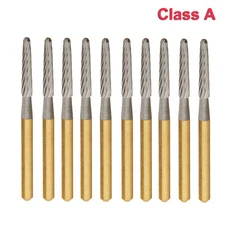 DMXDENT Dental Trimming/Finishing Carbide Burs Titanium Round End Taper FG7664 A