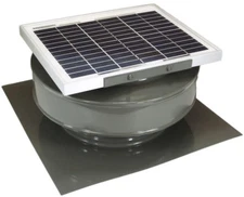 Exhaust Attic Fan Solar Powered HP CFM Mill Finish Watt Roof Mounted Aluminum