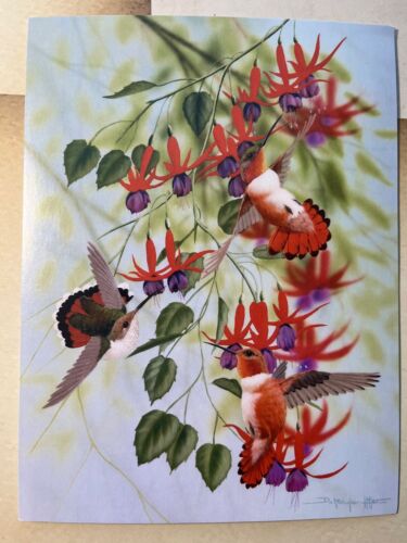 12 ASSORTED SINGLE designs BLANK Hummingbird ,Floral cards BUYING ONE PER SELECT - Picture 13 of 30