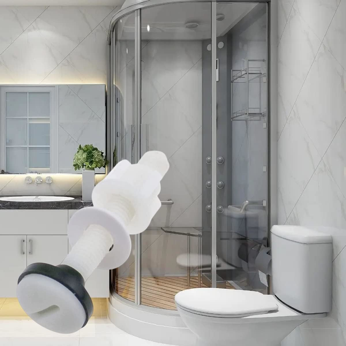 4 Pack Plastic Toilet Tank Bolts, M10 Toilet Cistern to Toilet Pan