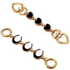 2Pcs Bag Extender Chain Heart Moon Purse Strap Ab Black Purse Strap Extender