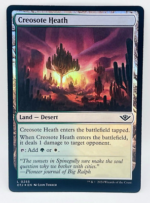 MTG Creosote Heath 0255 Foil Outlaws of Thunder Junction NM Land Magic Card OTJ