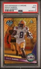 2023 Bowman U Chrome Gold Shimmer Refractor Malik Nabers RC SSP /50 PSA 9 MINT