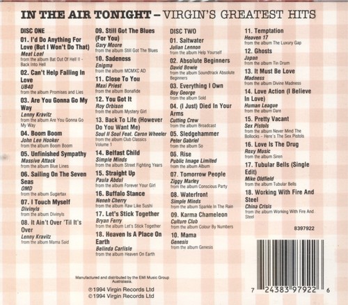 In The Air Tonight Virgin's Greatest Hits 2CD - Picture 2 of 2