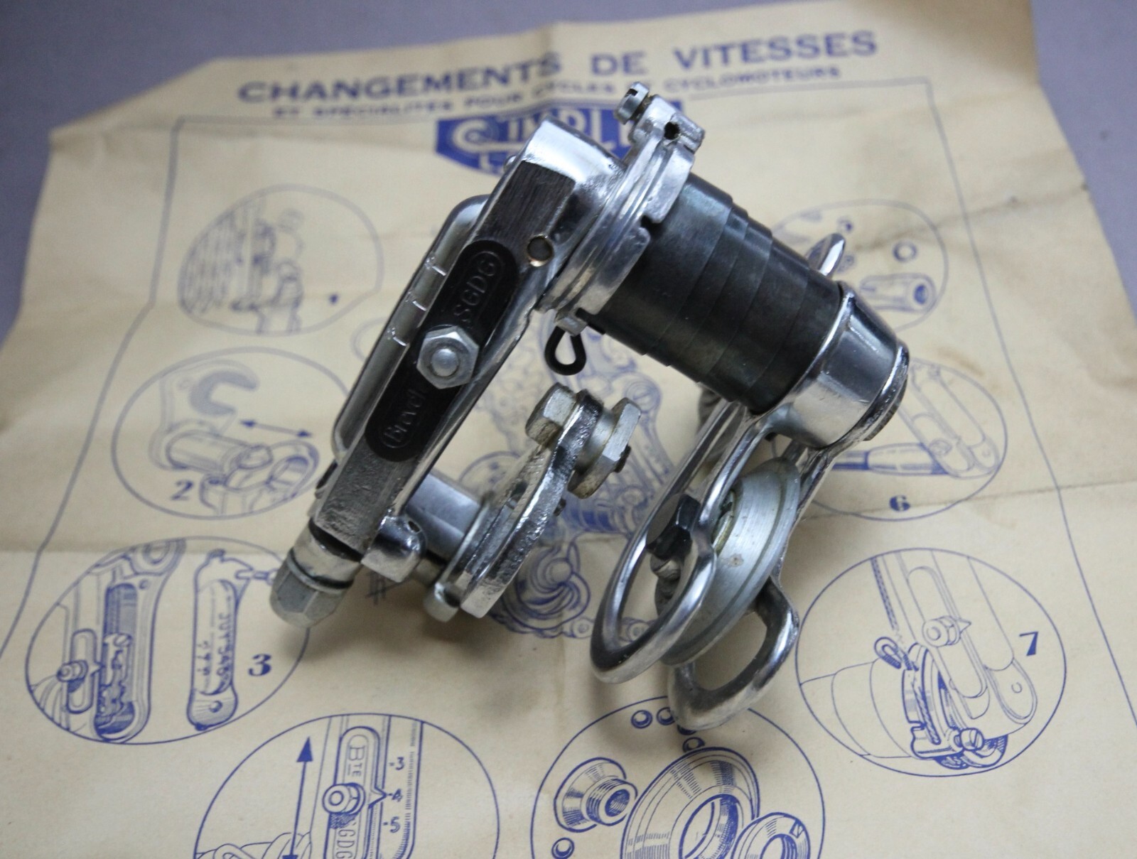 NOS Simplex JUY 543 Rear Derailleur / 1950's / 324g / Round Steel