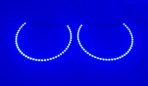 2x 158mm/160mm BT RGB Demon Angel Eyes Halo Ring For Headlamp Fog Lamp Flash DRL - Picture 11 of 15