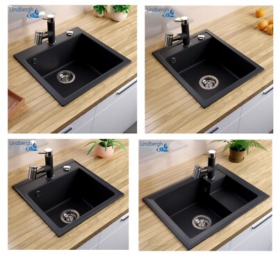 LINDBERGH  Granit Spüle inkl. Siphon Einbauspüle Küchenspüle Spüle KÜCHE Becken 