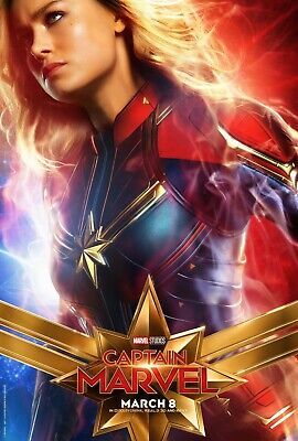 /"Captain Marvel/" Marvel Studios Brie Larson Sam Jackson Movie Poster 11 X 17