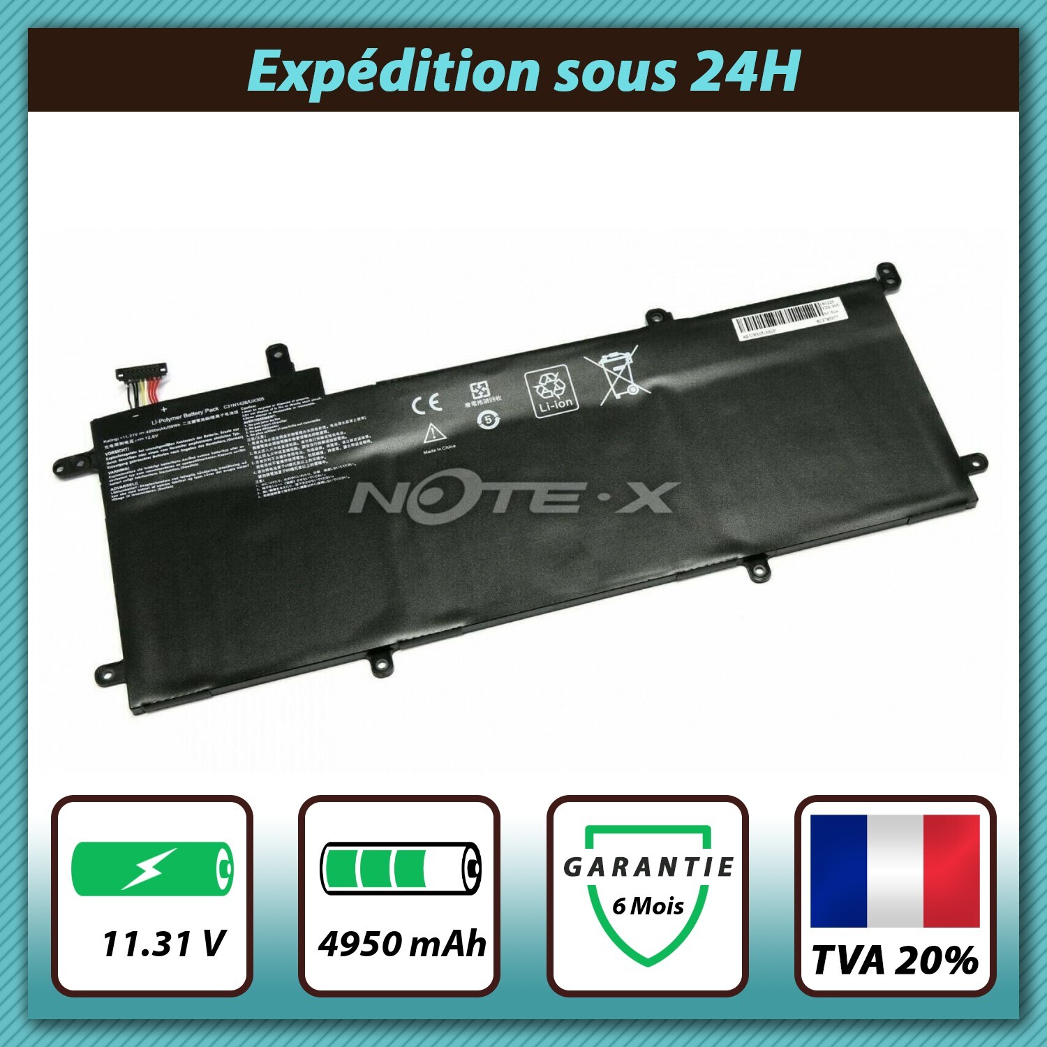 Batterie Zenbook UX305LA-FC013H pour travailler en déplacement sans fil