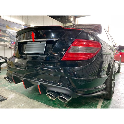 Carbon + RED Line Fit For Mercedes Benz C250 C300 W204 C74 TYPE TRUNK SPOILER - Picture 3 of 12