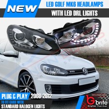 NEW GOLF MK6 BI XENON HEADLAMPS GTD R20 GTI DAYTIME RUNNING LIGHTS HEADLIGHTS UK
