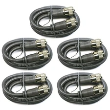5 Lot Steren 6 ft Gray RG-8X Mini 8 Coax PL-259 Ham Radio Antenna Jumper Cable