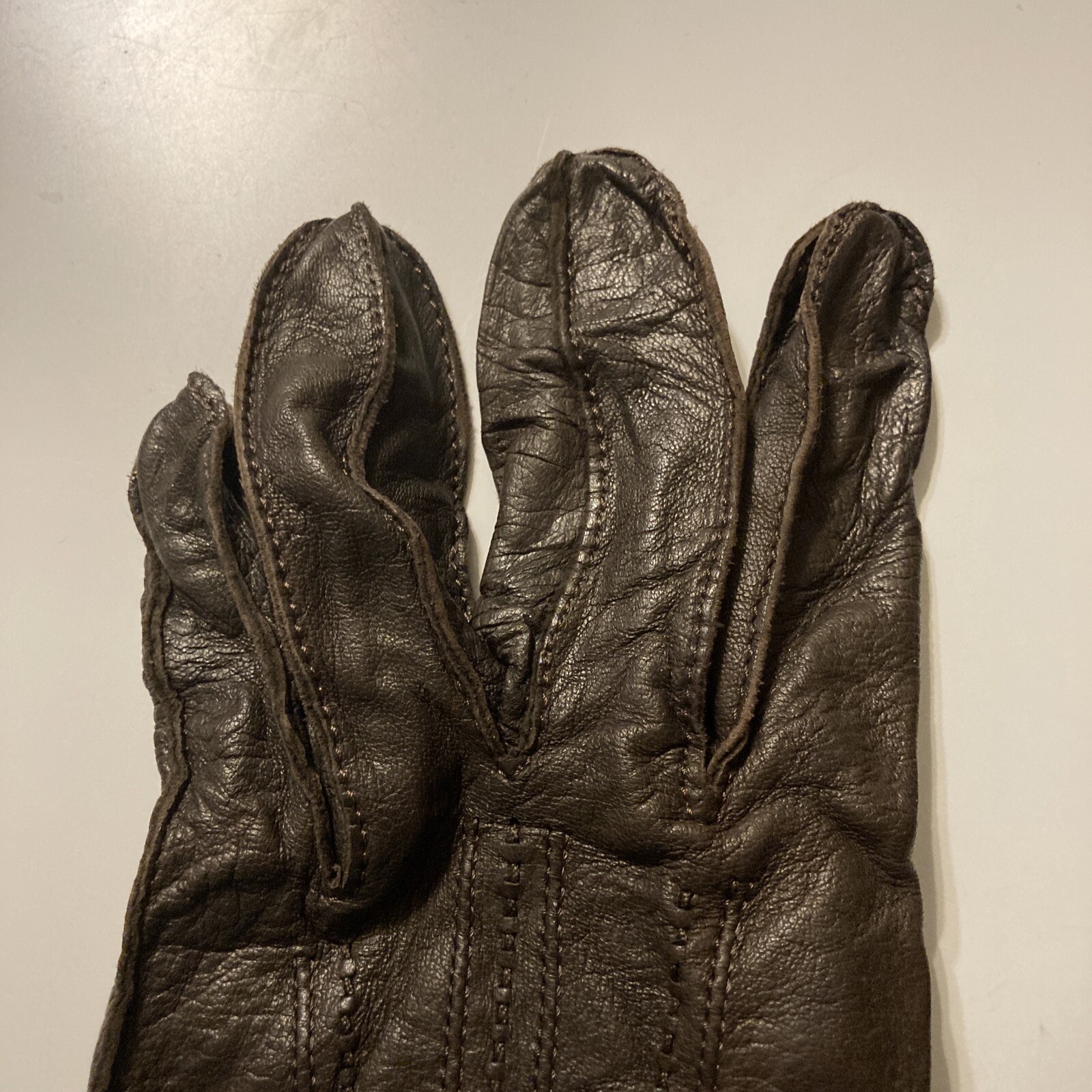 Christian Dior Brown Leather Gloves Womens Vintage - image 3