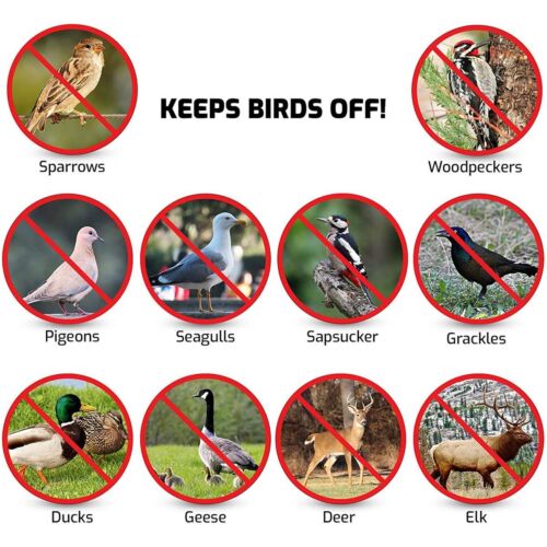 Bird Repellent Tape Deterrent Reflective 150 ft-350 ft Woodpeckers, Geese & More - Picture 7 of 10