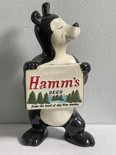 Hamms Beer Ceramic Bear Statue Coin Bank W/ Damage/Repairs **See Photos/Notes**