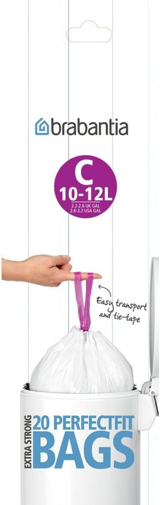 Вкладыши для мусорных баков Brabantia PerfectFit объемом C10-12 литров из высококачественного толстого пластика Tra 6090₽