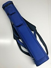 J J 4x8 All Blue Duranylon 4 Butt 8 Shaft Pool Cue Case W/ Back Pack Strap
