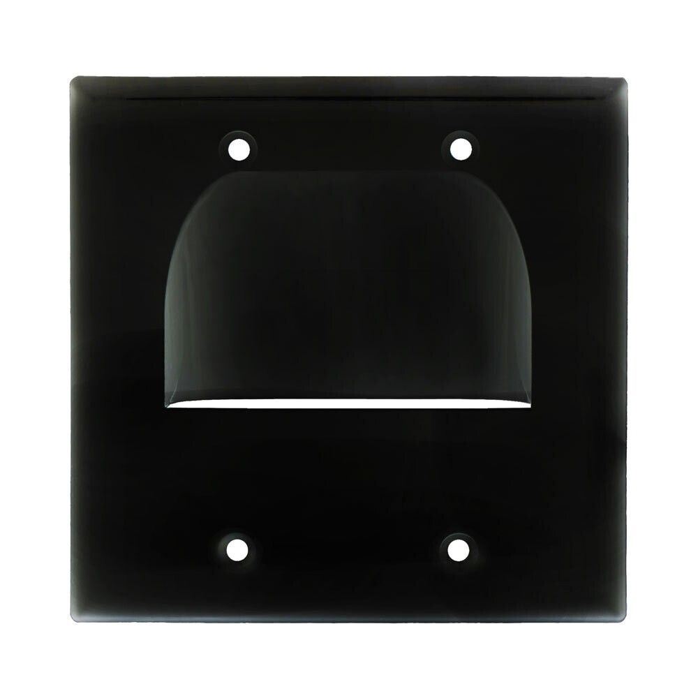 Dual Gang Black - Cable Management Wall Cover
