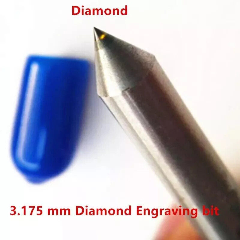 2pcs CNC Engraving Tools Drag Engraver Diamond Point Metal Stone Carving Bits