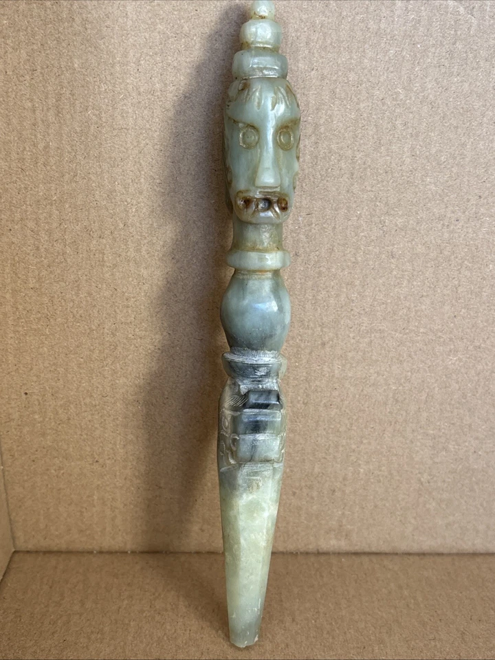 Rare Old Jade Like Stone Carved Phurba Dagger - Image 3 of 4