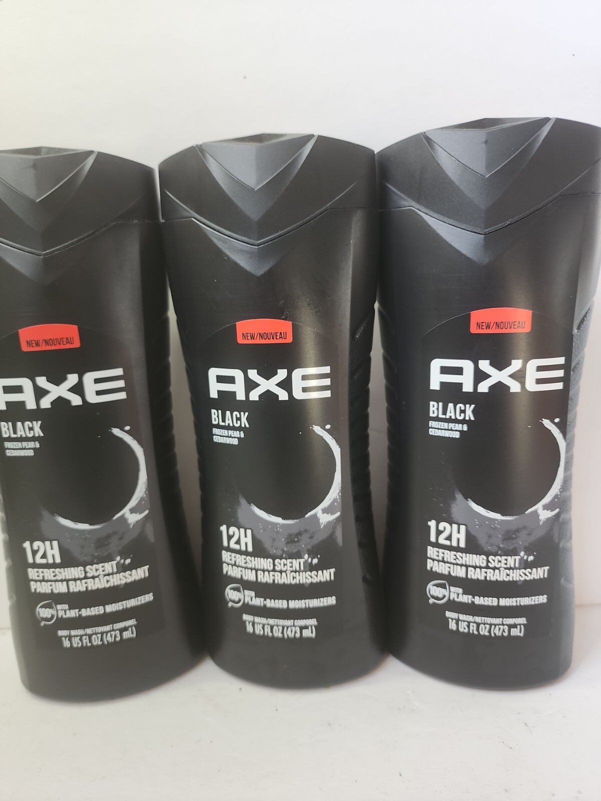 3 AXE Black Body Wash 16oz Frozen Pear &Cedarwood Clean & Chilled Carbon Shower eBay