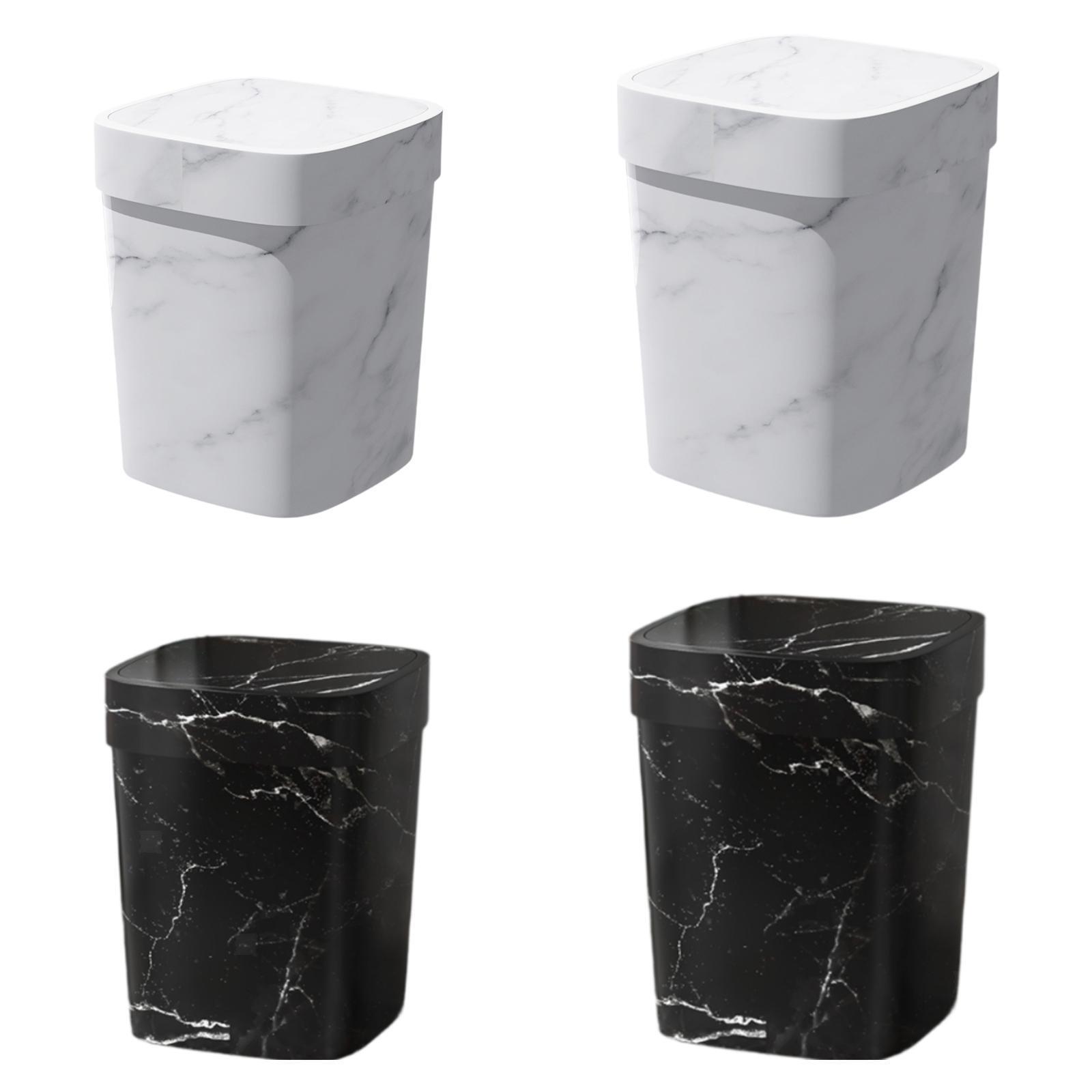 Trash Can Wastebasket with Lid Indoor Rubbish Can Compost Bin Garbage Container-image