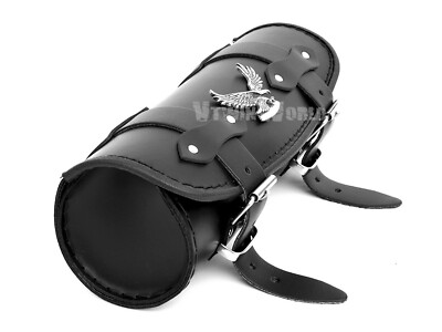 Ye) Yamaha Black Leather Pouch Tool Roll Bag DRAGSTAR V-STAR ROADSTAR MIDNGHT 