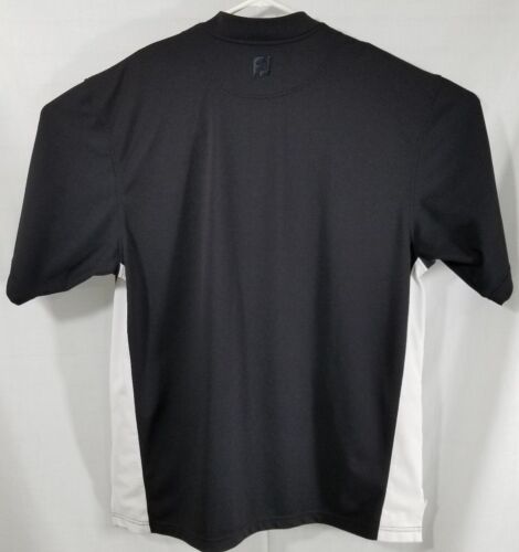 Suéter de golf FootJoy manga corta para hombre talla grande negro blanco - Imagen 2 de 10