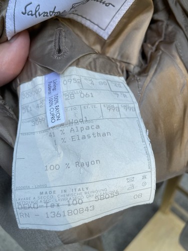 Salvatore Ferragamo RARE Alpaca Blend Unstructured Tan Sportcoat Italian 38R - Picture 10 of 12