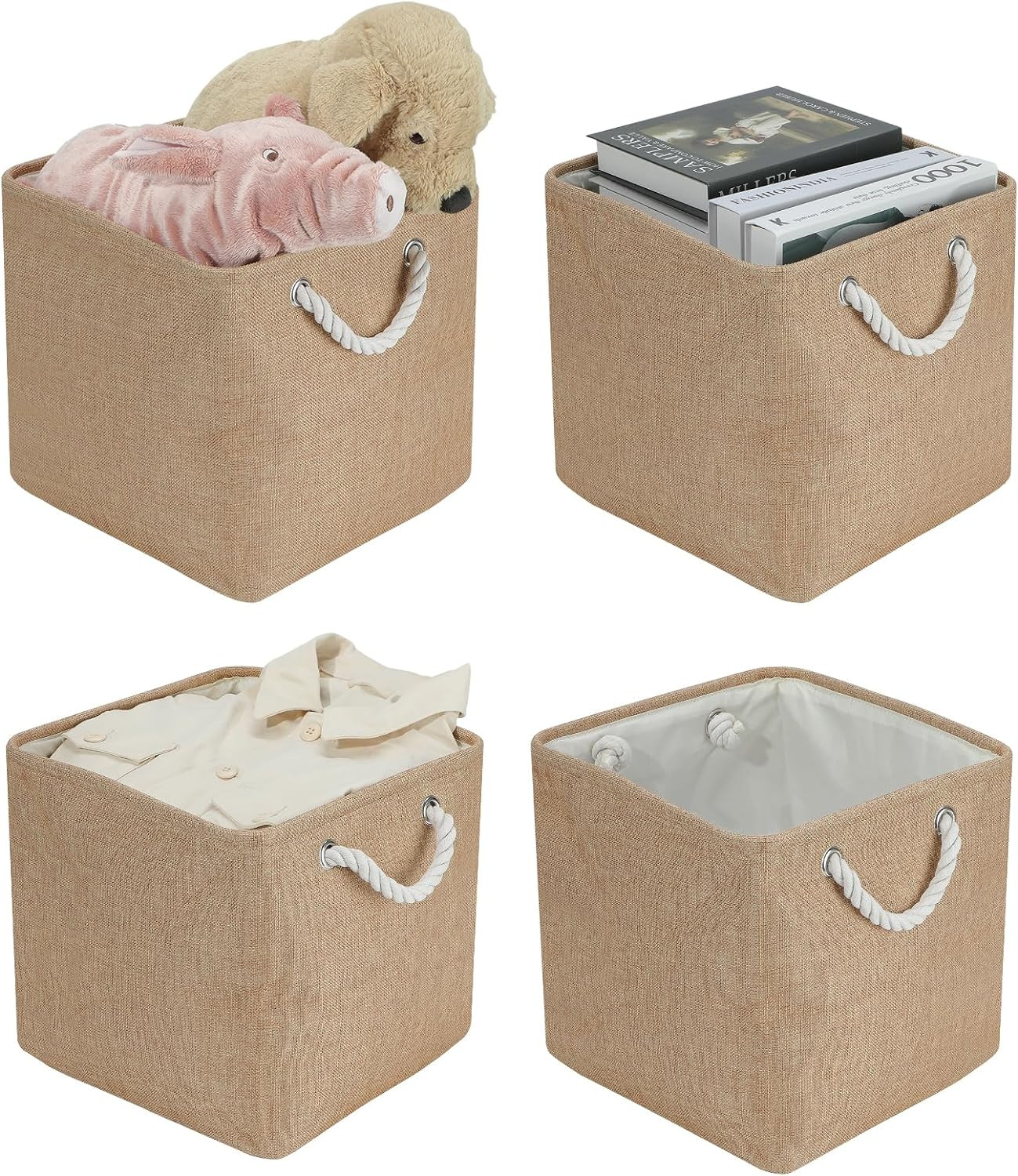 Boîtes de rangement Kallax pour meubles à cases, lot de 4 bacs pliables tissu