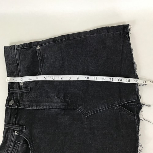 Falda Madewell Denim Rígida Línea A Para Mujer Talla 28 Desteñida Negra Elastizada Dobladillo Crudo - Imagen 5 de 9