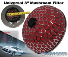 3" 76MM Mushroom Racing High Flow Washable Cold Air Intake Induction Filter Red