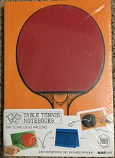 Table Tennis Ping Pong Notebooks - 2 Bat Notebook, 1 Net, 100 Pgs Per Book