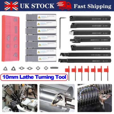 22Pcs Lathe Boring Bar Set Indexable Lathe Turning Tool Set 7x 10mm Wrenches Kit