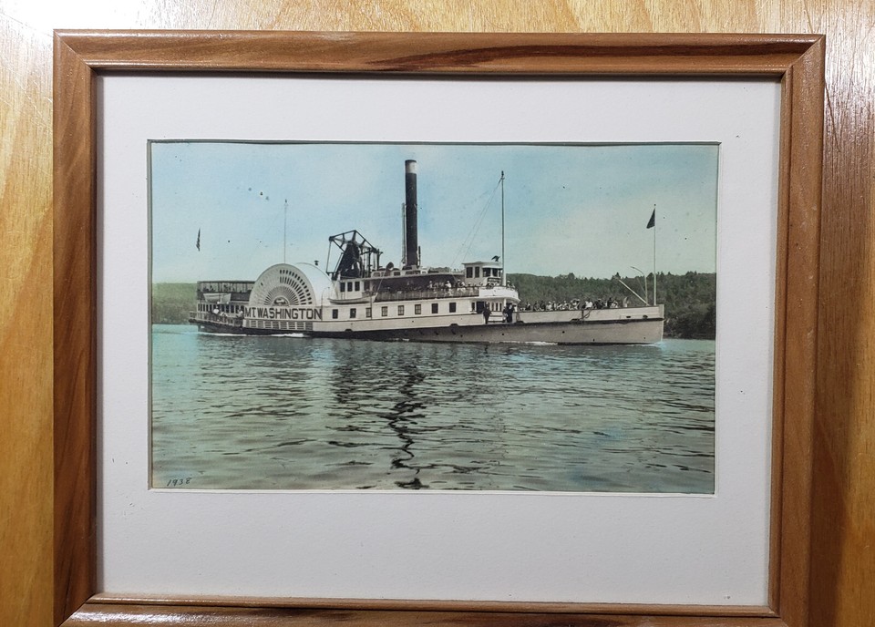 MS Mt. Washington Paddle Wheel Steam Boat Hand Tinted New Hampshire