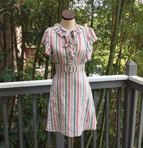 Vintage-BETSEY-JOHNSON-Stripe-Vintage-Dress-Holiday-Silk-4-SMALL